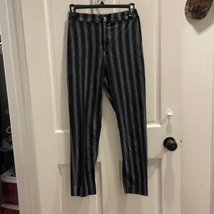 Brandy Melville Black and Gray Striped Pants